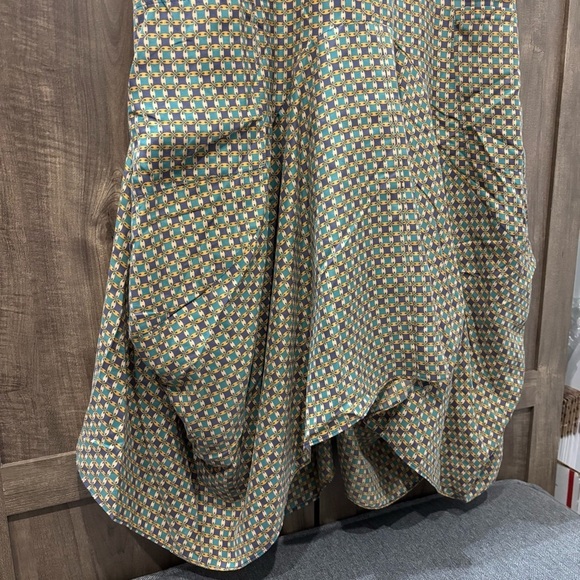 Sundance Dress size 4 Silk Sleeveless bubble Drape Hem geometric Empire Waist - Picture 5 of 11